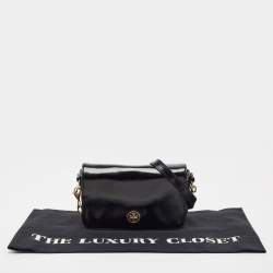 Pre Owned Tory Burch Black Saffiano Patent Leather Robinson Shoulder Bag