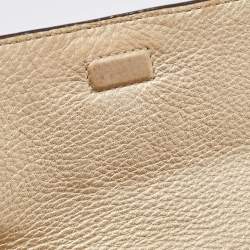 Pre Owned Tory Burch Gold Leather Mcgraw Crossbody Bag