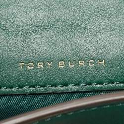 Pre Owned Tory Burch Green/Off-White Python Print Leather And Leather Kira Belt Bag