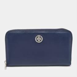 Tory Burch Navy Blue Leather Beau Wristlet Tory Burch TLC