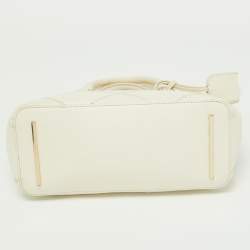 Pre Owned Tory Burch Off White Leather Mini Robinson Double Zip Tote