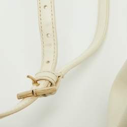 Pre Owned Tory Burch Off White Leather Mini Robinson Double Zip Tote