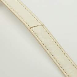 Pre Owned Tory Burch Off White Leather Mini Robinson Double Zip Tote