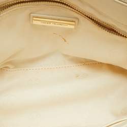 Pre Owned Tory Burch Off White Leather Mini Robinson Double Zip Tote