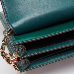 Pre Owned Tory Burch Green Croc Embossed Leather Emerson Crossbody Bag