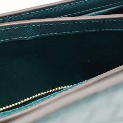 Pre Owned Tory Burch Green Croc Embossed Leather Emerson Crossbody Bag