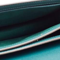 Pre Owned Tory Burch Green Croc Embossed Leather Emerson Crossbody Bag