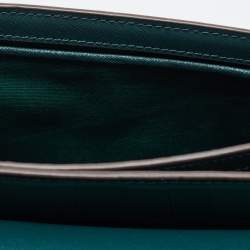 Pre Owned Tory Burch Green Croc Embossed Leather Emerson Crossbody Bag