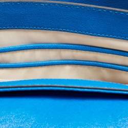 Pre Owned Tory Burch Blue Leather Fleming Shoulder Bag