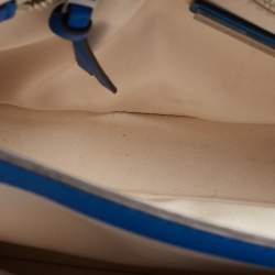 Pre Owned Tory Burch Blue Leather Fleming Shoulder Bag