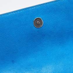 Pre Owned Tory Burch Blue Leather Fleming Shoulder Bag