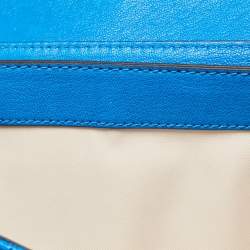 Pre Owned Tory Burch Blue Leather Fleming Shoulder Bag