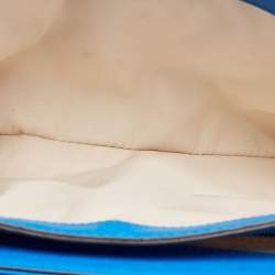 Pre Owned Tory Burch Blue Leather Fleming Shoulder Bag