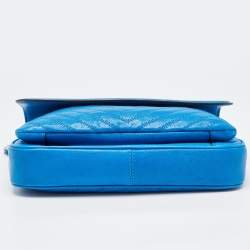 Pre Owned Tory Burch Blue Leather Fleming Shoulder Bag