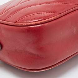 Pre Owned Tory Burch Red Leather Kira Camera Crossbody Bag