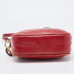 Pre Owned Tory Burch Red Leather Kira Camera Crossbody Bag