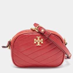 Pre Owned Tory Burch Red Leather Kira Camera Crossbody Bag