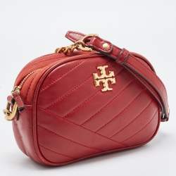 Pre Owned Tory Burch Red Leather Kira Camera Crossbody Bag