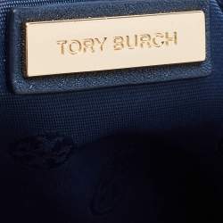 Pre Owned Tory Burch Blue Leather McGraw Slouchy Tote