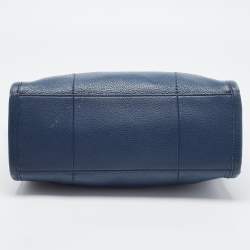 Pre Owned Tory Burch Blue Leather McGraw Slouchy Tote