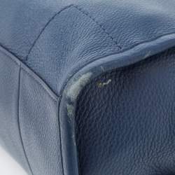 Pre Owned Tory Burch Blue Leather McGraw Slouchy Tote