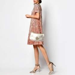 Pre Owned Tory Burch Gold Leather Britten Crossbody Bag