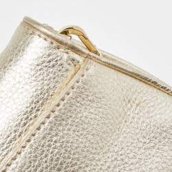 Pre Owned Tory Burch Gold Leather Britten Crossbody Bag