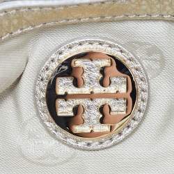 Pre Owned Tory Burch Gold Leather Britten Crossbody Bag