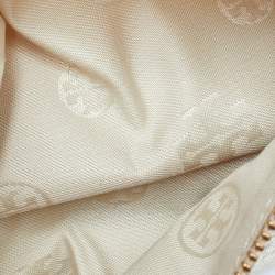 Pre Owned Tory Burch Gold Leather Britten Crossbody Bag