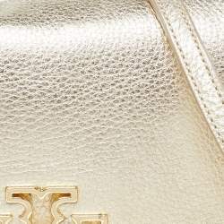 Pre Owned Tory Burch Gold Leather Britten Crossbody Bag