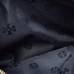 Pre Owned Tory Burch Black Leather Double Zip Robinson Tote