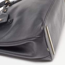 Pre Owned Tory Burch Black Leather Double Zip Robinson Tote