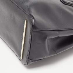 Pre Owned Tory Burch Black Leather Double Zip Robinson Tote