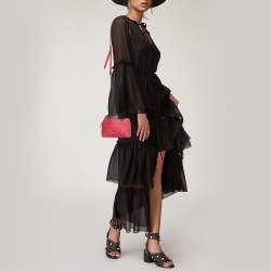 Pre Owned Tory Burch Pink Leather Micro Robinson Satchel