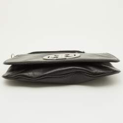 Pre Owned Tory Burch Black Leather Reva Crossbody Bag