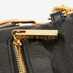 Pre Owned Tory Burch Black Leather Reva Logo Shoulder Bag