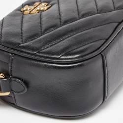 Pre Owned Tory Burch Black Leather Kira Camera Crossbody Bag
