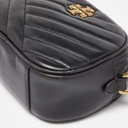 Pre Owned Tory Burch Black Leather Kira Camera Crossbody Bag