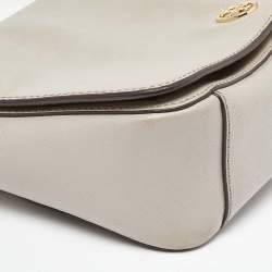 Tory Burch Beige Leather Flap Crossbody Bag