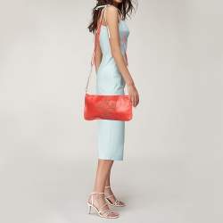 Pre Owned Tory Burch Red Studded Leather Crossbody Bag