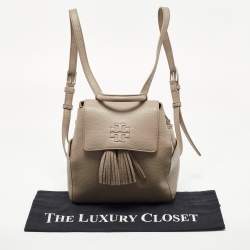 Pre Owned  Tory Burch Grey Leather Tassel Backpack