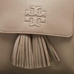 Pre Owned  Tory Burch Grey Leather Tassel Backpack