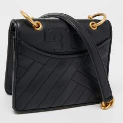 Pre Owned Tory Burch Black Leather Mini Alexa Crossbody Bag