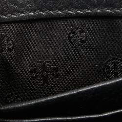 Pre Owned Tory Burch Black Leather Flap Shoulder Bag