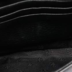 Pre Owned Tory Burch Black Leather Flap Shoulder Bag