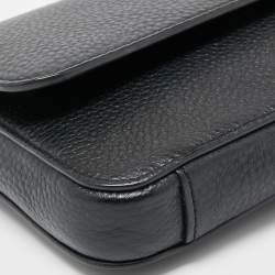 Pre Owned Tory Burch Black Leather Flap Shoulder Bag