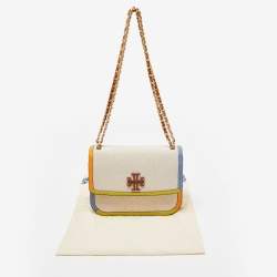 Pre Owned Tory Burch Multicolor Canvas and Leather Britten Shoulder Bag
