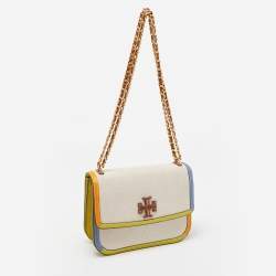 Pre Owned Tory Burch Multicolor Canvas and Leather Britten Shoulder Bag
