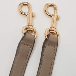 Pre Owned Tory Burch Grey Coated Canvas and Leather Gemini Link Zip Tote