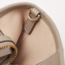 Pre Owned Tory Burch Grey Coated Canvas and Leather Gemini Link Zip Tote